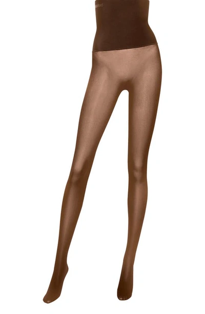 Shop Wolford Fatal High Waist Tights In Umber