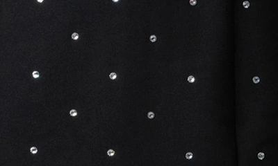 Shop Zadig & Voltaire Racia Rhinestone Detail Long Sleeve Open Back Minidress In Noir