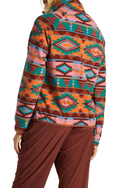 Billabong Boundary Lite Print Water Repellent Zip-up Fleece Jacket In Rosewood