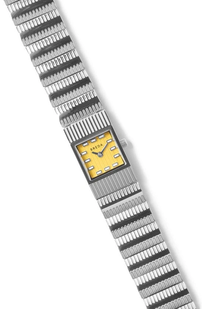 Shop Breda Groove Square Bracelet Watch, 16mm In Silver