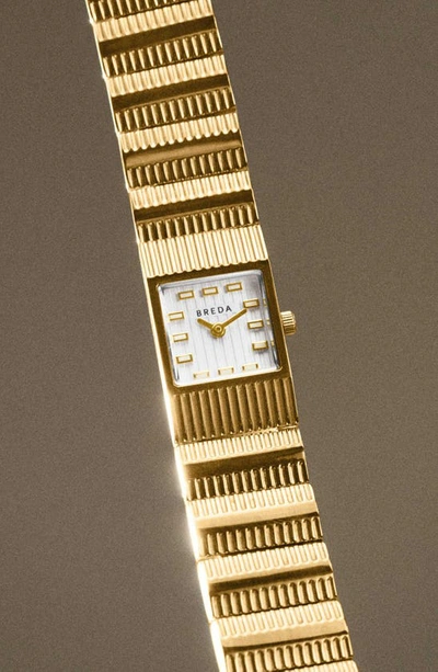 Shop Breda Groove Square Bracelet Watch, 16mm In Gold