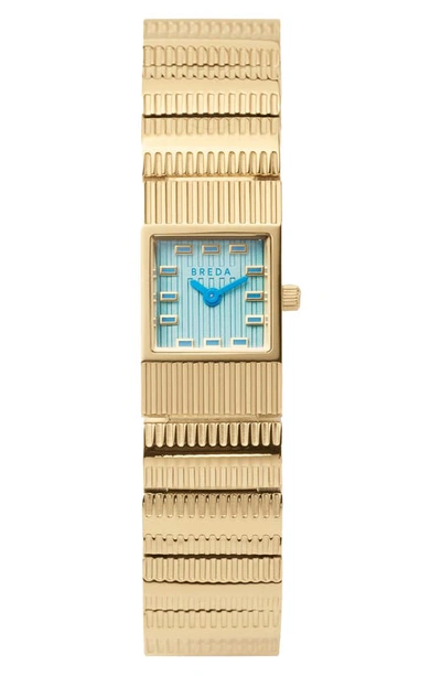 Breda Groove Metal Bracelet Watch In Turquiose, Women's At Urban Outfitters In Gold