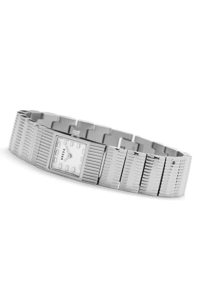 Shop Breda Groove Square Bracelet Watch, 16mm In Silver