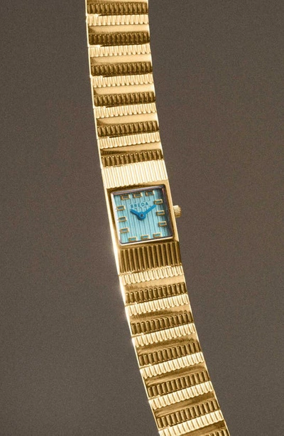 Breda Groove Metal Bracelet Watch In Turquiose, Women's At Urban Outfitters In Gold