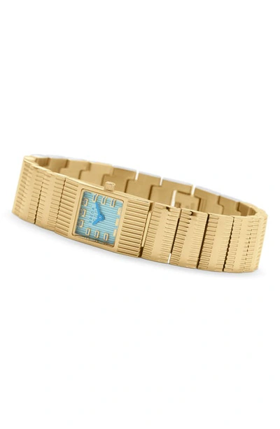 Breda Groove Metal Bracelet Watch In Turquiose, Women's At Urban Outfitters In Gold