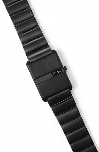 Breda Pulse Stainless Steel Metal Bracelet Quartz Watch In Black, Men's At Urban Outfitters In Black