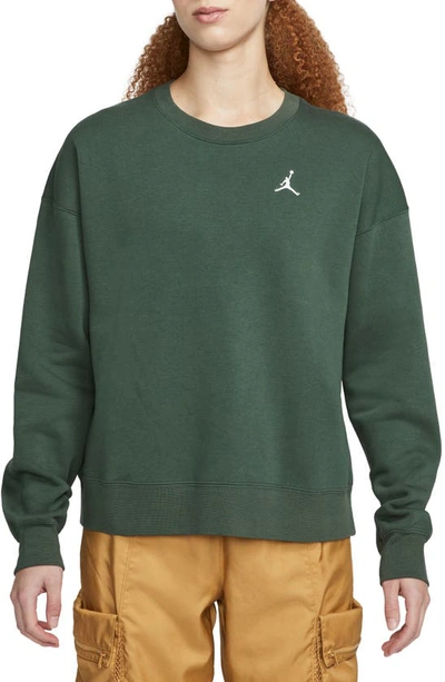 Shop Jordan Brooklyn Fleece Crewneck Sweatshirt In Galactic Jade