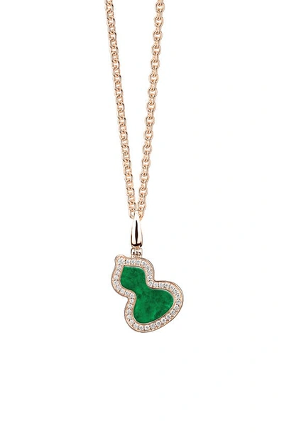 Shop Qeelin Small Wulu Jade & Diamond Pendant In Rose Gold