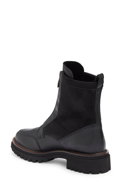 Paul Green Sheridan Lug Zip Bootie In Black Combo