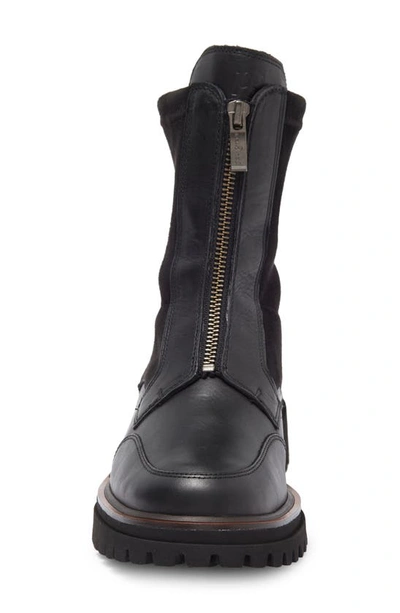 Paul Green Sheridan Lug Zip Bootie In Black Combo