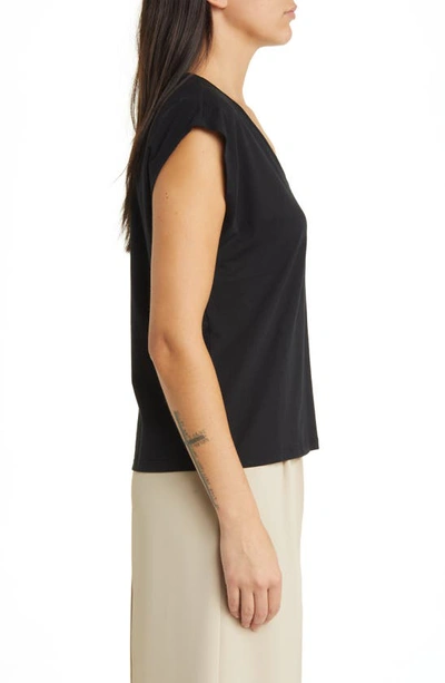 Shop Nordstrom V-neck Pima Cotton T-shirt In Black