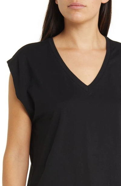 Shop Nordstrom V-neck Pima Cotton T-shirt In Black