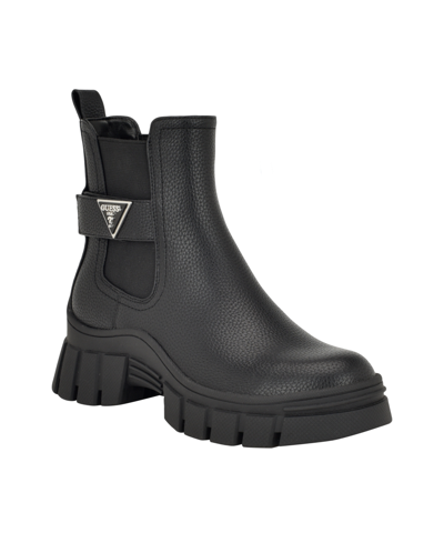 Guess Hensly Platform Chelsea Boot In Light Brown- Suede,textile