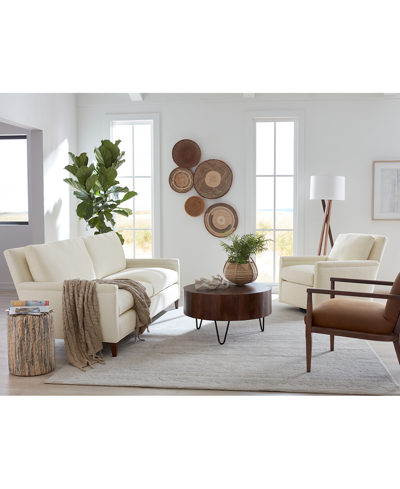 Macy's Henwick 28" Leather Accent Chair, Created For  In Pecan