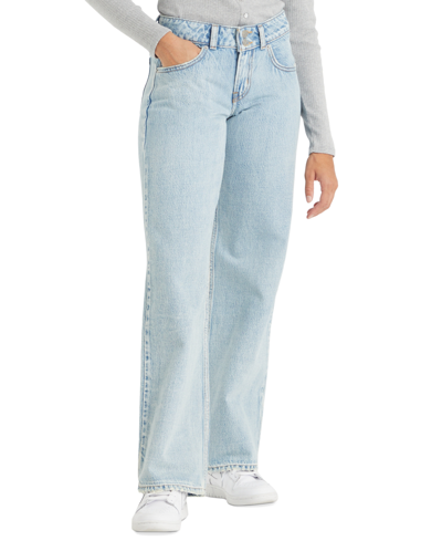 Shop Levi's Women's Super-low Double-button Relaxed-fit Denim Jean In Not In The Mood Stone