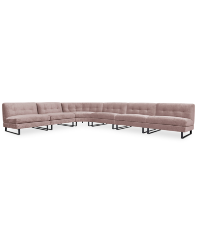 Shop Macy's Kathya 197" 6-pc. Fabric Modular Sectional, Created For  In Berry