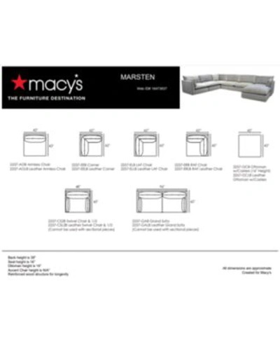 Macy's Marsten Fabric Sectional Collection Created For Macys In Pearl