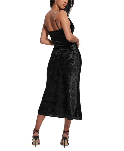Shop Guess Women's Aida Chain-strap Bodycon Dress In Jet Black A