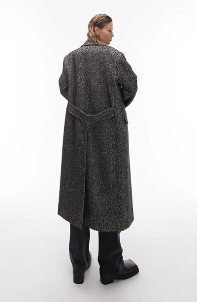 Shop Topshop Wool Blend Longline Coat In Black