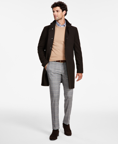 Shop Calvin Klein Men's Mayden Slim-fit Overcoat In Dark Olive