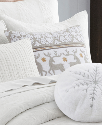 Levtex O Christmas Tree Reindeer Decorative Pillow, 18" X 18" In White