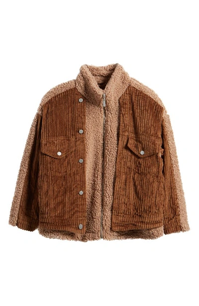 Shop Blanknyc High Pile Fleece & Corduroy Jacket In Sugar Plum