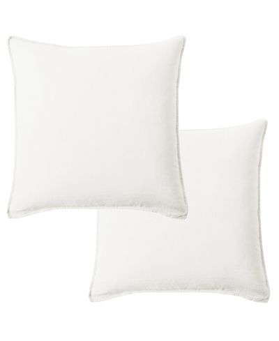 Shop Levtex Home Washed Linen 2-pack Decorative Pillow Covers, 20" X 20" In Cream