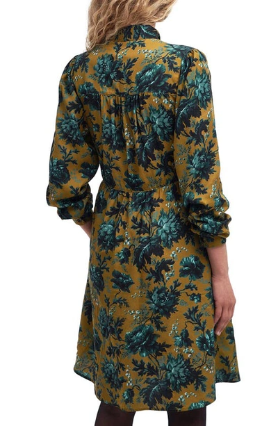 Shop Barbour Queensbridge Floral Long Sleeve Shirtdress In Opia Bronze