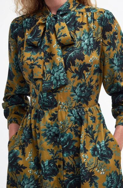 Shop Barbour Queensbridge Floral Long Sleeve Shirtdress In Opia Bronze