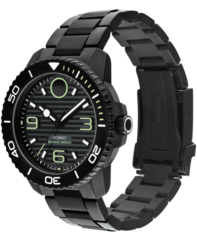 Shop Movado Men's Bold Titanium Sport Swiss Quartz Ionic Plated Black Titanium Watch 45mm