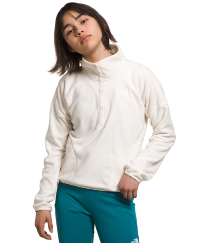 Shop The North Face Big Girls Glacier Half-snap Sweatshirt In White