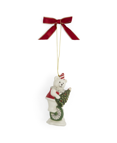 Spode Christmas Tree Teddy Bear Ornaments, Set Of 2 In Green