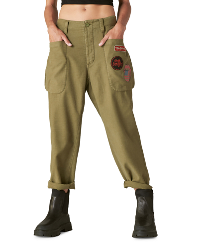 Shop Lucky Brand Women's Rolling Stones Cotton Utility Pants In Olive
