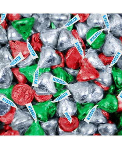 Just Candy 131 Pcs Christmas Candy Chocolate Party Favors Hershey's Miniatures & Red, Green & Silver Kisses (1. In Assorted Pre-pack