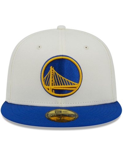 Shop Staple Men's New Era X  Cream, Royal Golden State Warriors Nba X  Two-tone 59fifty Fitted Hat In Cream,royal