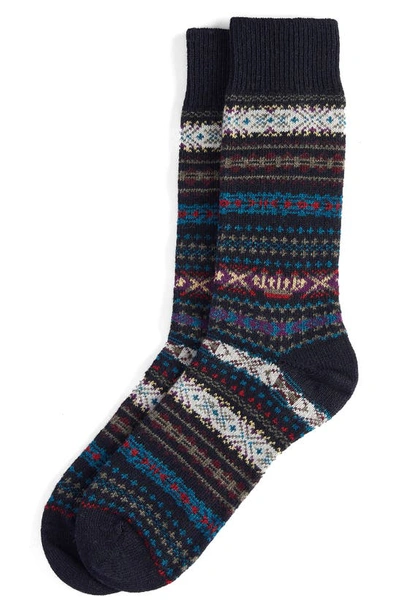 Barbour Boyd Lambswool Blend Socks In Navy Mix