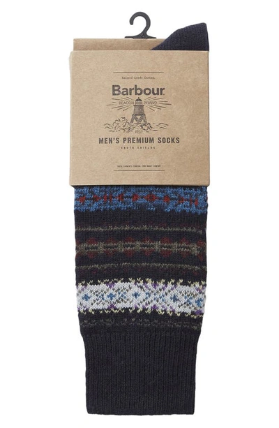 Barbour Boyd Lambswool Blend Socks In Navy Mix