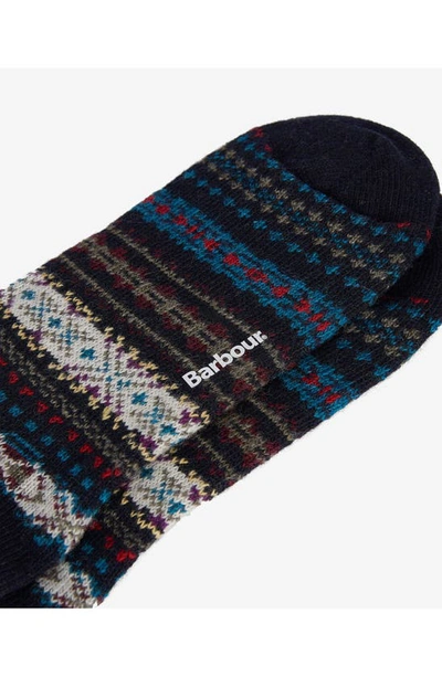 Barbour Boyd Lambswool Blend Socks In Navy Mix