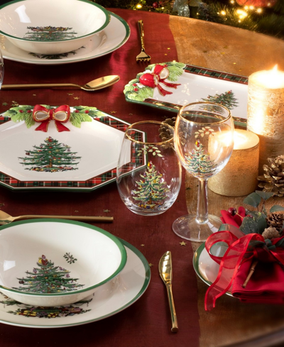 Spode Christmas Tree Wine Glasses, Set Of 8 In Green