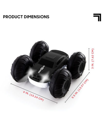 Sharper Image Toy Rc Flip Stunt Rally, Two-sided Flipping Car In Black