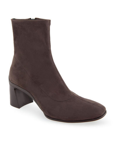 Shop Aerosoles Women's Corinda Midcalf Mid Heel Boots In Java Faux Suede