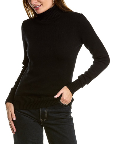 Shop Brooks Brothers Turtleneck Cashmere & Wool-blend Sweater In Black