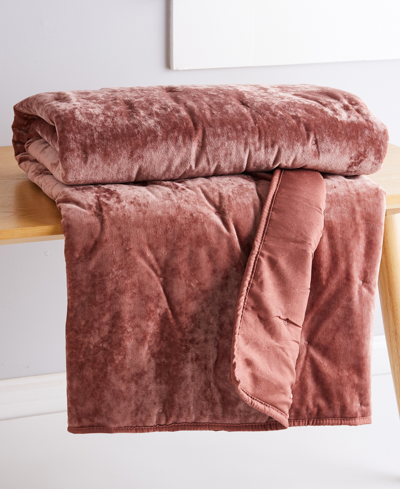 Levtex Abruzzi Velvet Reversible Quilted Throw, 50" X 60" In Spice