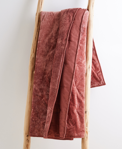 Levtex Abruzzi Velvet Reversible Quilted Throw, 50" X 60" In Spice