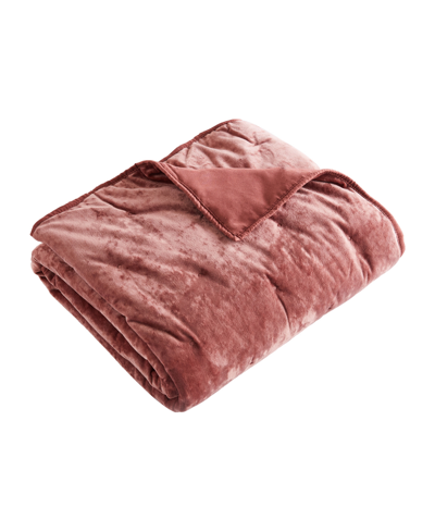 Levtex Abruzzi Velvet Reversible Quilted Throw, 50" X 60" In Spice