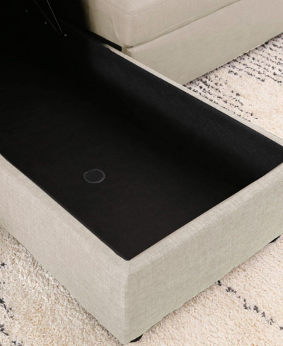 Abbyson Living Newton 82" Polyester Storage Sectional Sofa Bed In Sand