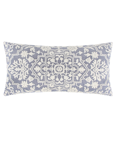 Shop Levtex Emel Red Embroidered Decorative Pillow, 12" X 24" In Blue