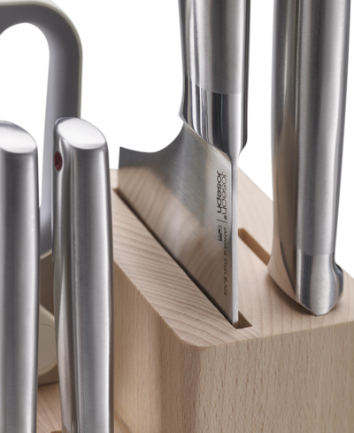 Joseph Joseph Elevate Fusion 5-piece Knife, Cleaver And Scissor Set With Beechwood Block In Beige