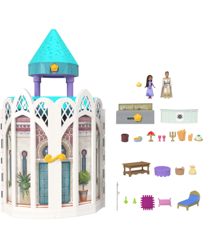 Wish Disney's  Rosas Castle Playset, Dollhouse With 2 Posable Mini Dolls, Star Figure 20 Accessories In Multi-color