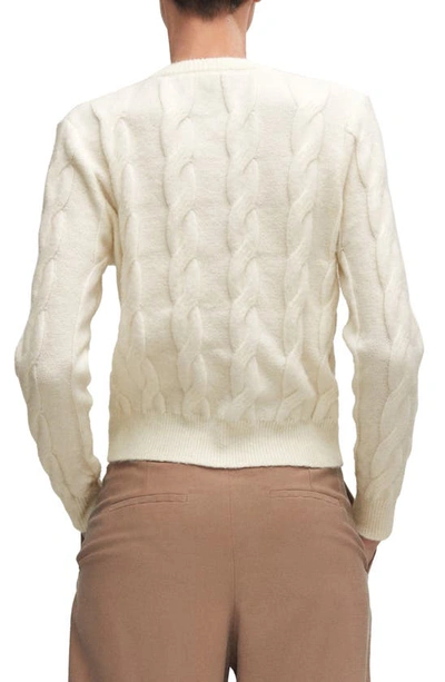 Shop Mango Cable Stitch Sweater In Light Beige